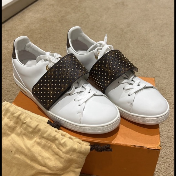 Louis Vuitton Frontrow Leather Trainers Monogram Sneakers 38.5 - Picture 5 of 11